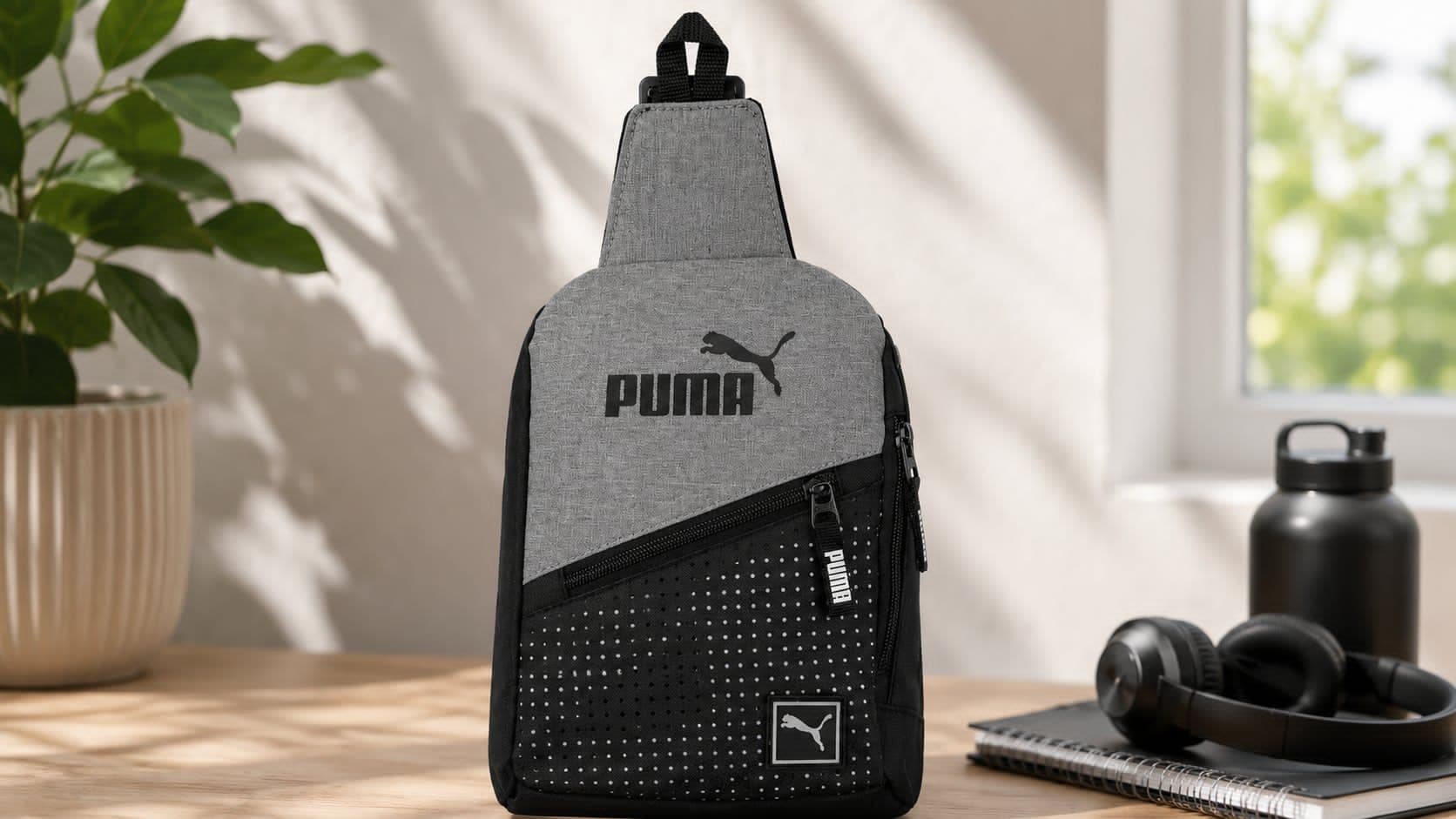 PUMA EVERCAT SIDEWALL SLING BACKPACK sporty urban commuter crossbody bag with front pocket