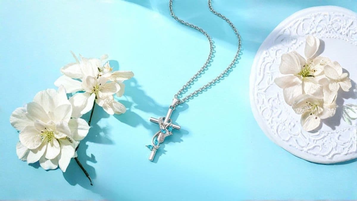 Bow Cross Pendant Necklace with Blue Stones: Style, Value, and What You Should Expect