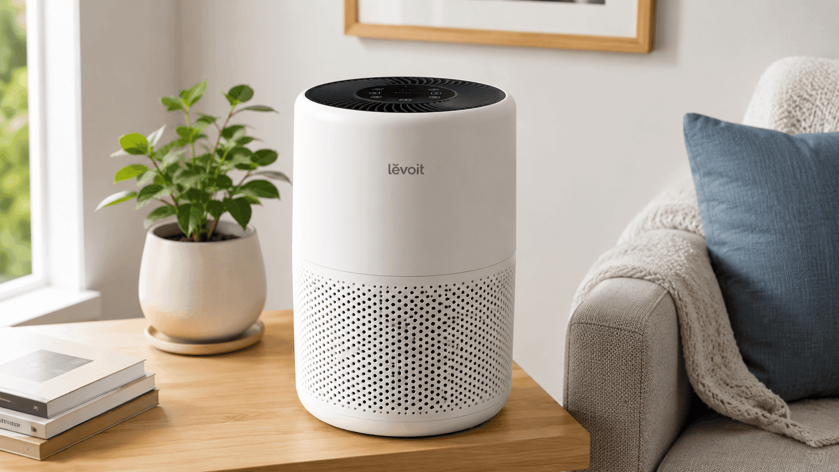 Levoit Core 300S Smart Air Purifier with H13 True HEPA filter, smart WiFi controls, and 360-degree air filtration for bedrooms, offices, and small living spaces