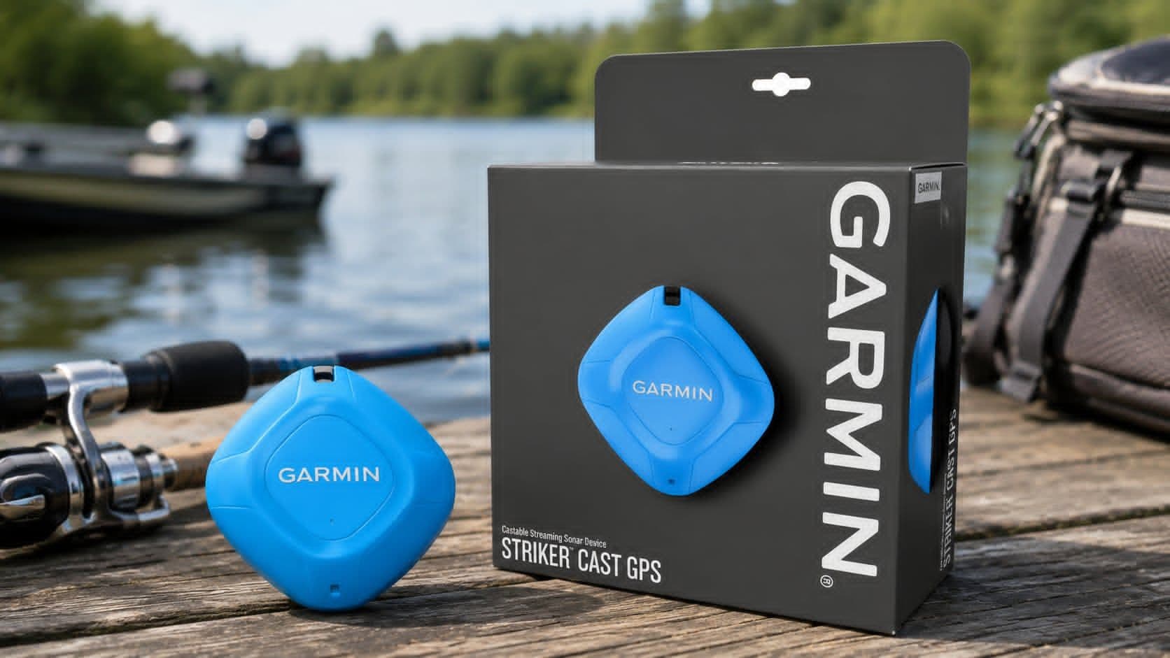Garmin Striker Cast GPS portable castable fishfinder with built-in GPS, wireless sonar, and smartphone connectivity for shore, kayak, dock, and ice fishing